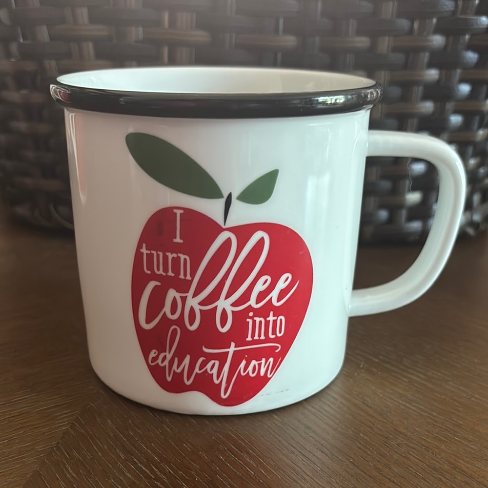 White and Red Coffee Mug